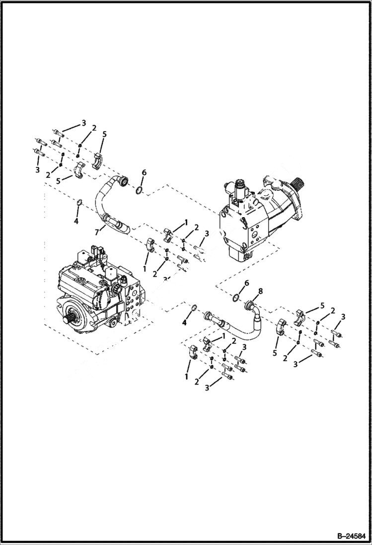 Схема запчастей Bobcat BL570 - HYDRAULIC CIRCUITRY Frame HYDRAULIC SYSTEM