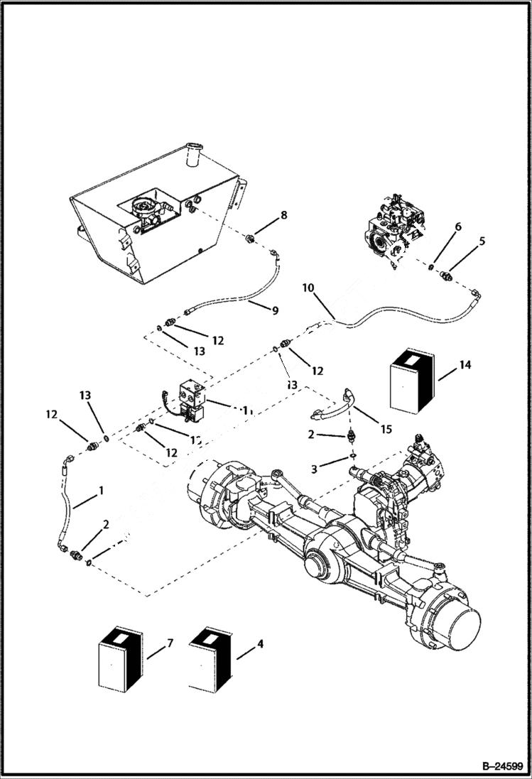 Схема запчастей Bobcat BL570 - HYDRAULIC CIRCUITRY Frame HYDRAULIC SYSTEM