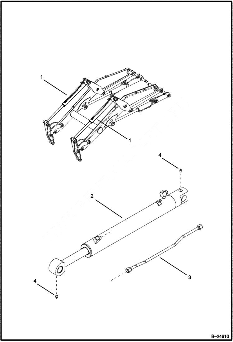 Схема запчастей Bobcat BL475 - TILT CYLINDER (BL470) 5705 11012 & Above (BL475) 5719 11003 & Above HYDRAULIC SYSTEM