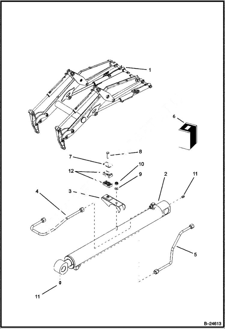 Схема запчастей Bobcat BL570 - LIFT CYLINDER Loading Arms HYDRAULIC SYSTEM