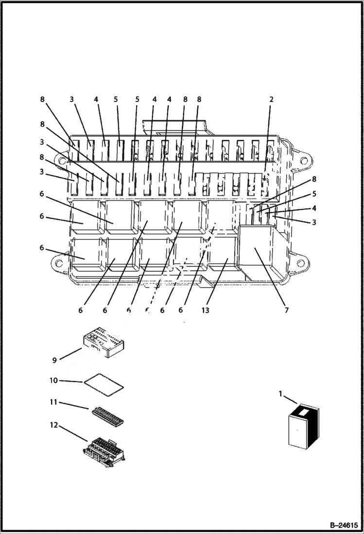 Схема запчастей Bobcat BL570 - ELECTRICAL CIRCUITRY Fuse Box ELECTRICAL SYSTEM