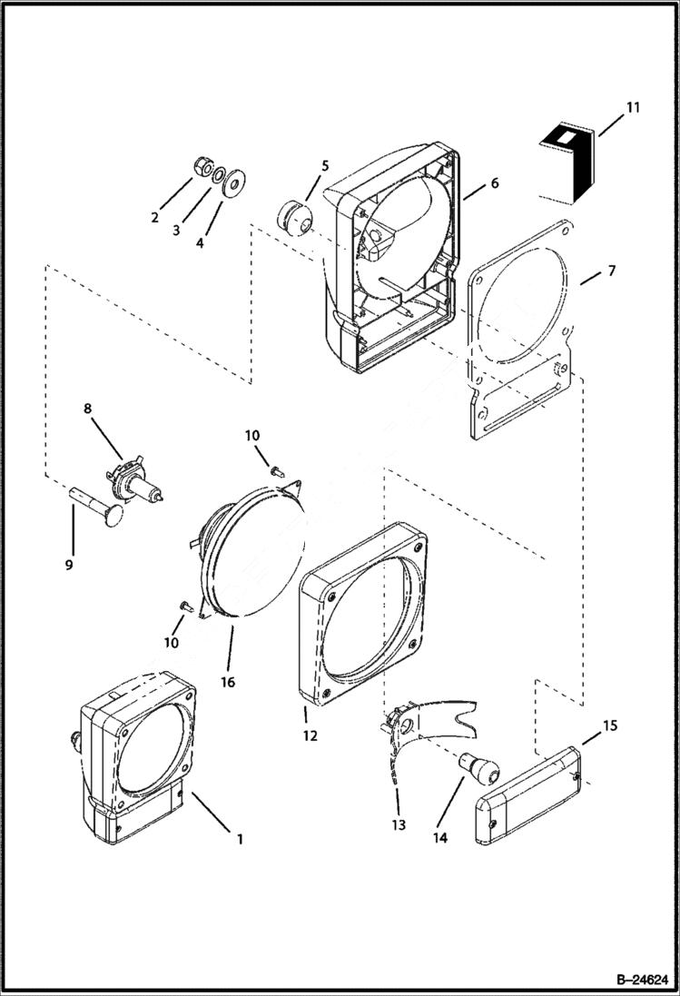 Схема запчастей Bobcat BL570 - ELECTRICAL Front Light ELECTRICAL SYSTEM