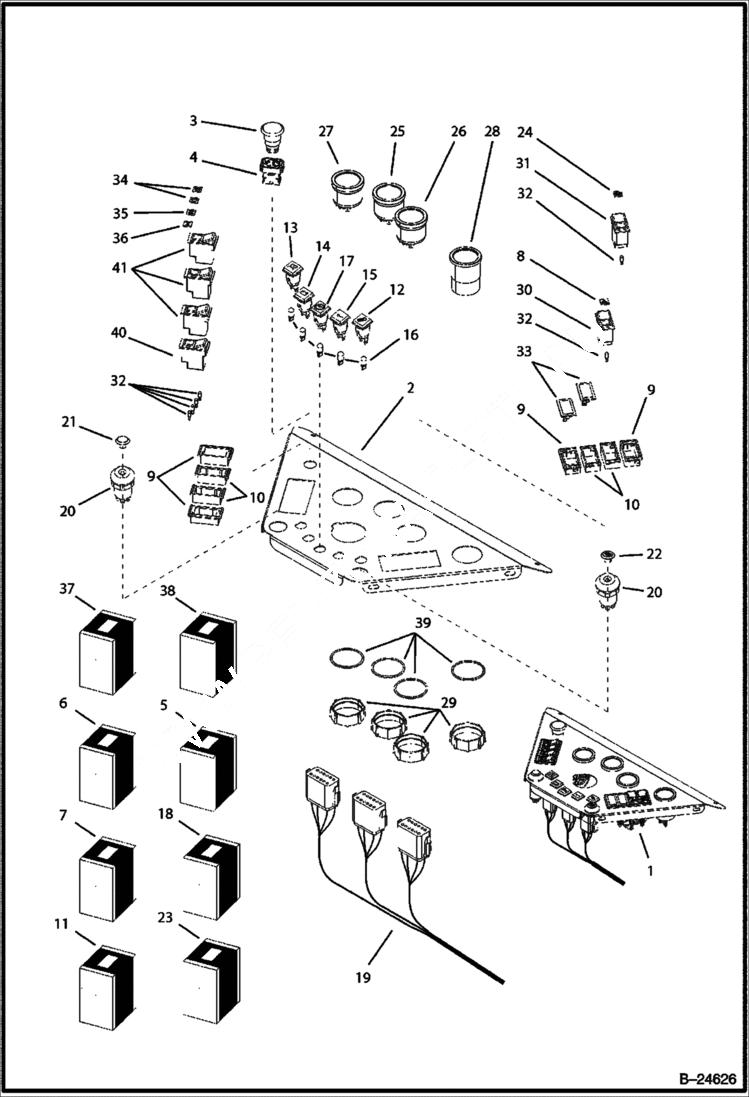 Схема запчастей Bobcat BL570 - DASHBOARD ELECTRICAL SYSTEM