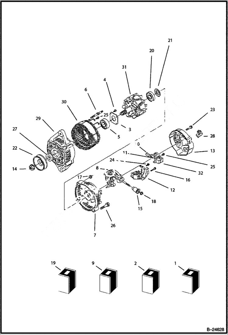 Схема запчастей Bobcat BL570 - ALTERNATOR POWER UNIT