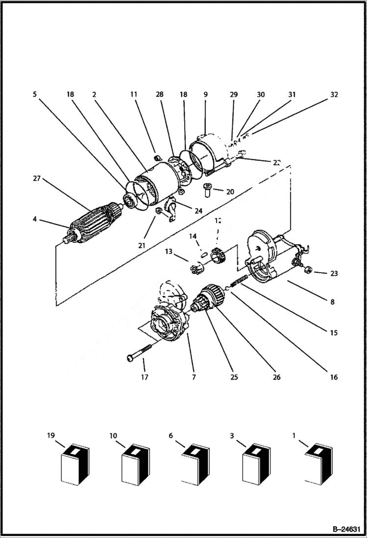 Схема запчастей Bobcat BL570 - STARTER POWER UNIT