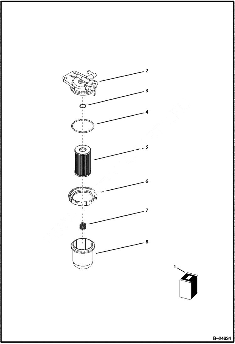 Схема запчастей Bobcat BL570 - FUEL FILTER POWER UNIT