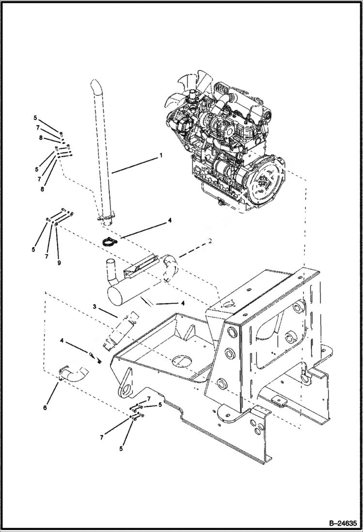 Схема запчастей Bobcat BL570 - EXHAUST PIPE POWER UNIT