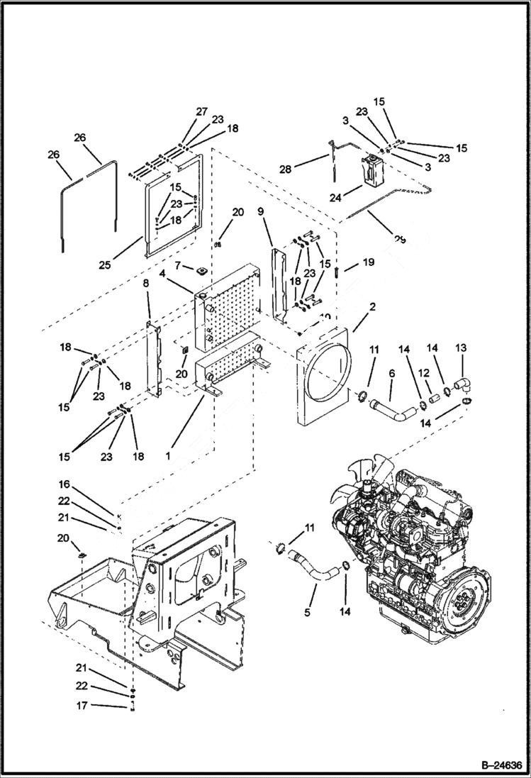 Схема запчастей Bobcat BL570 - COOLER ASSY POWER UNIT