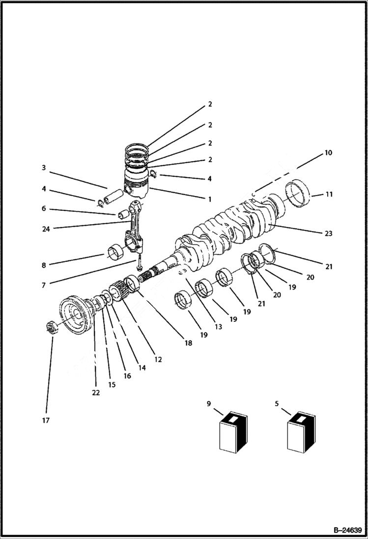 Схема запчастей Bobcat BL570 - PISTON & CRANKSHAFT POWER UNIT