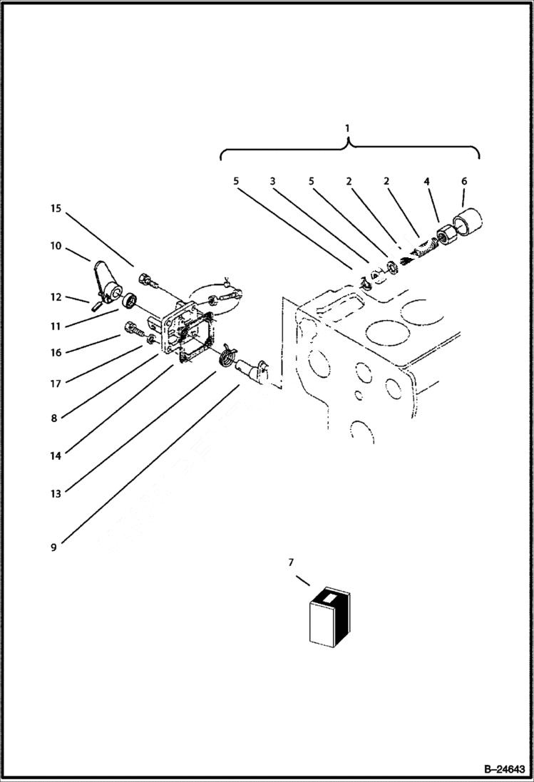 Схема запчастей Bobcat BL570 - ENGINE STOP LEVER POWER UNIT