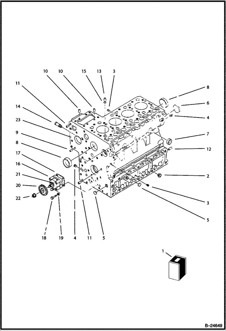 Схема запчастей Bobcat BL575 - CRANKCASE POWER UNIT