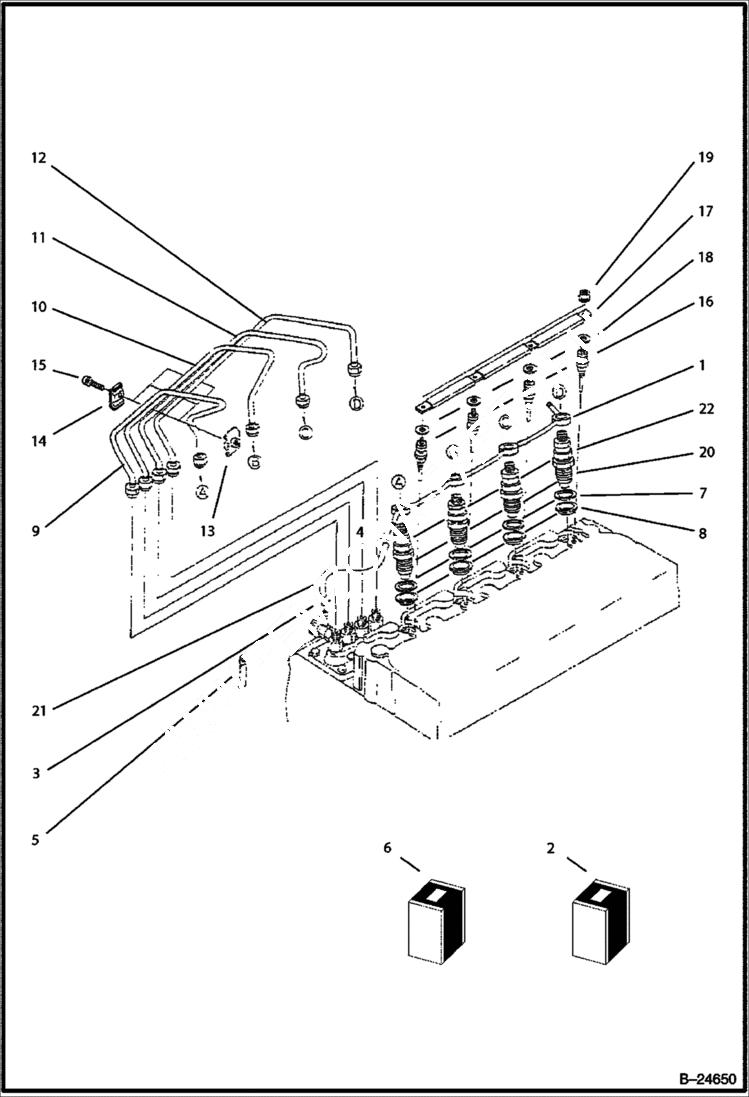 Схема запчастей Bobcat BL570 - NOZZLE HOLDER & GLOW PLUG POWER UNIT