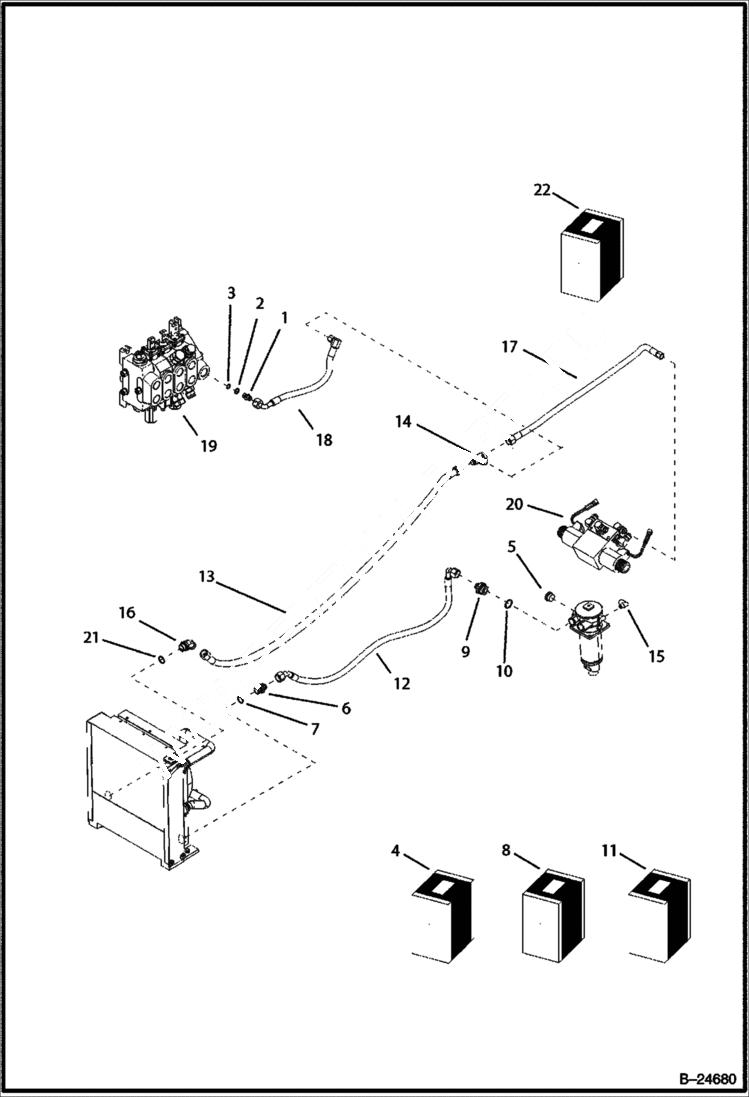 Схема запчастей Bobcat BL570 - HYDRAULIC CIRCUITRY Frame HYDRAULIC SYSTEM