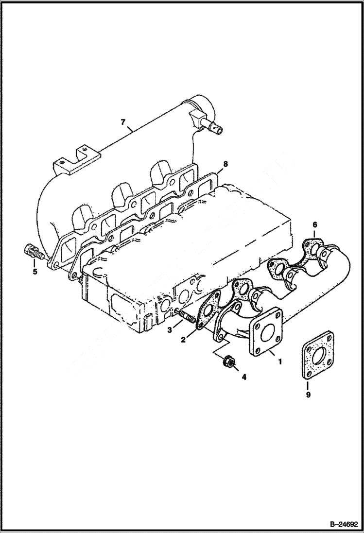 Схема запчастей Bobcat Articulated Loaders - MANIFOLDS (Kubota - V1903 2EB - Tier II Replacement) REPLACEMENT ENGINE