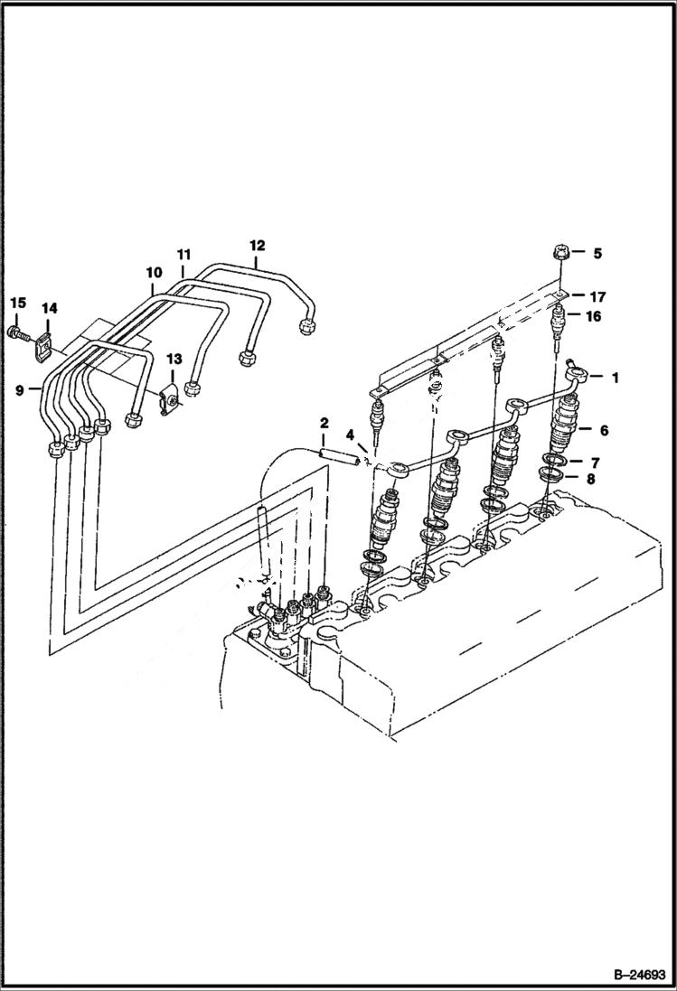 Схема запчастей Bobcat Articulated Loaders - INJECTOR NOZZLES (Kubota - V1903 2EB - Tier II Replacement) REPLACEMENT ENGINE