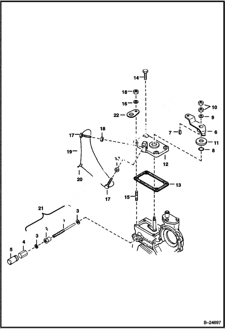 Схема запчастей Bobcat 328 - SPEED CONTROL PLATE (Kubota - D1703-E2B - Tier II) REPLACEMENT ENGINE