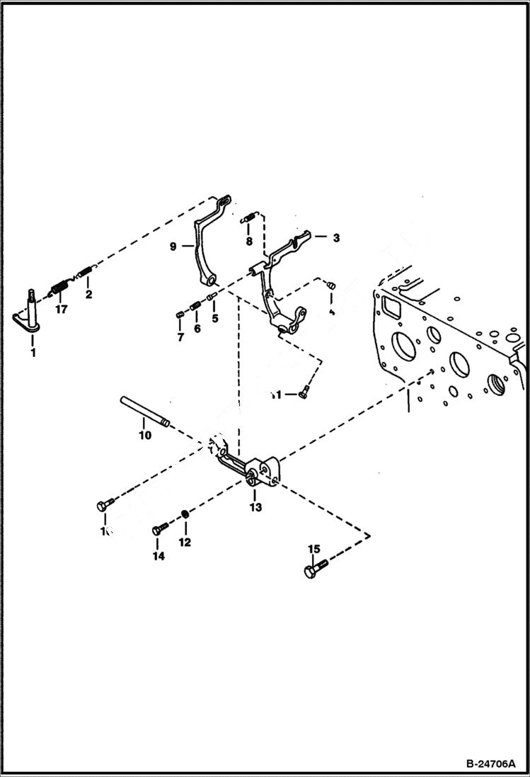 Схема запчастей Bobcat S-Series - GOVERNOR (Kubota - V2003-T-2EB - Tier II Replacement) REPLACEMENT ENGINE