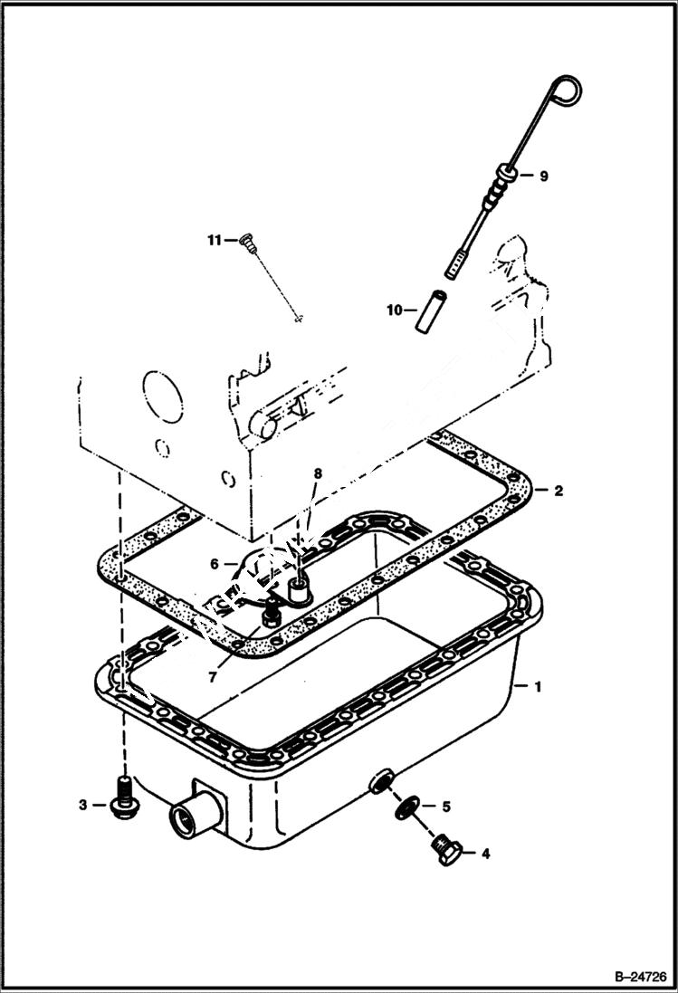 Схема запчастей Bobcat 337 - OIL PAN (Kubota - V2003-T-2EB - Tier II) REPLACEMENT ENGINE