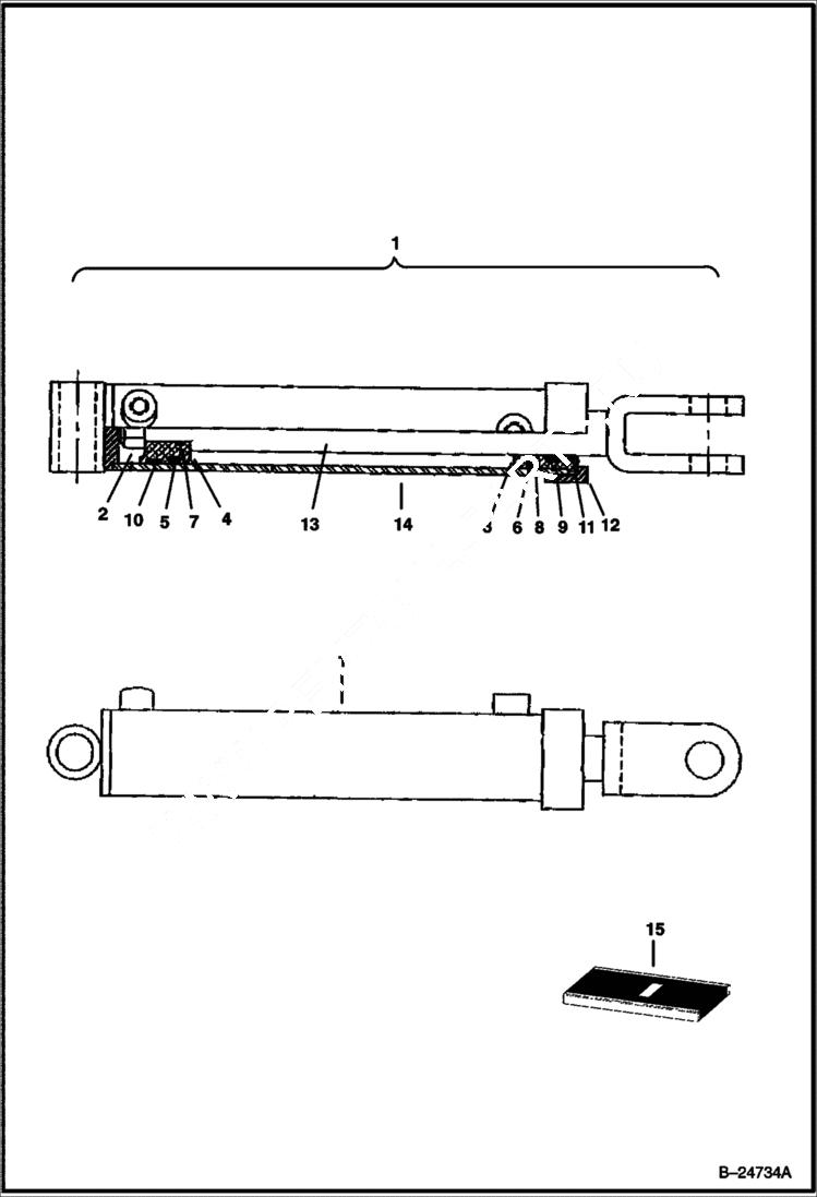 Схема запчастей Bobcat BACKHOE - BACKHOE (Swing Cylinder) (406 6310 & Above) (506 6311 & Above) 406/506 BACKHOE
