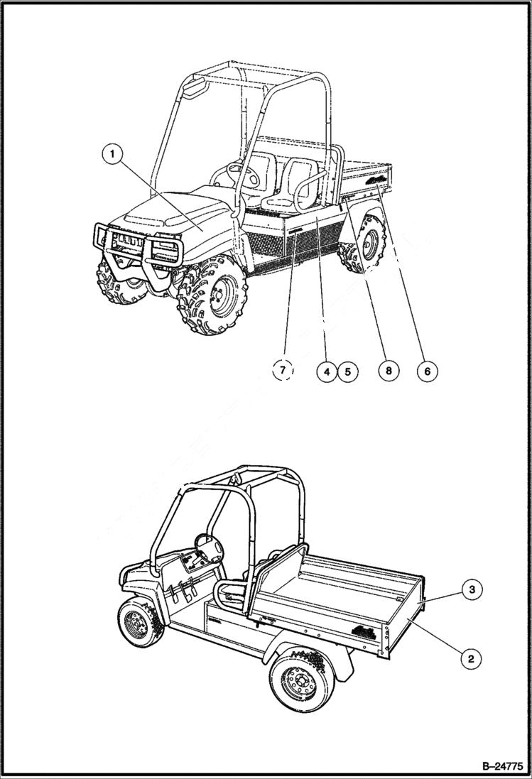 Схема запчастей Bobcat 2200 - BADGING DECALS Diesel ACCESSORIES & OPTIONS