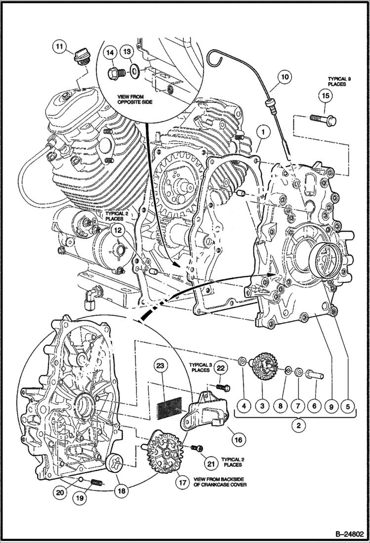 Схема запчастей Bobcat 2200 - OIL CIRCULATION HONDA ENGINE POWER UNIT