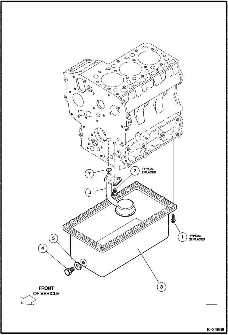 Схема запчастей Bobcat 2200 - OIL PAN Diesel POWER UNIT