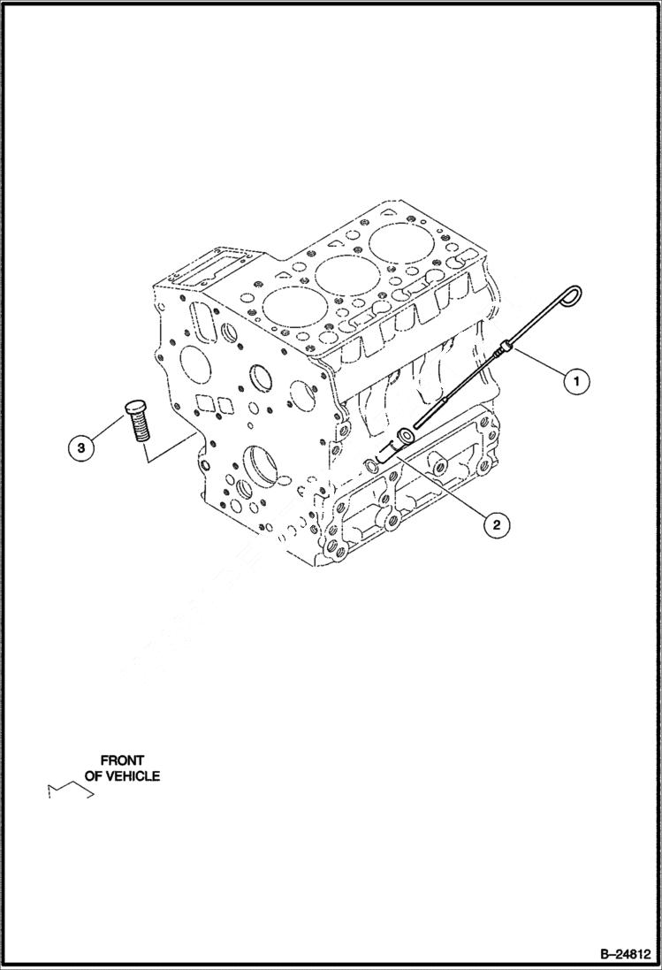 Схема запчастей Bobcat 2200 - DIPSTSICK & GUIDE Diesel POWER UNIT