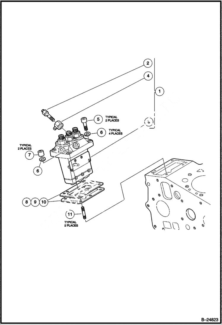 Схема запчастей Bobcat 2200 - INJECTION PUMP Diesel POWER UNIT