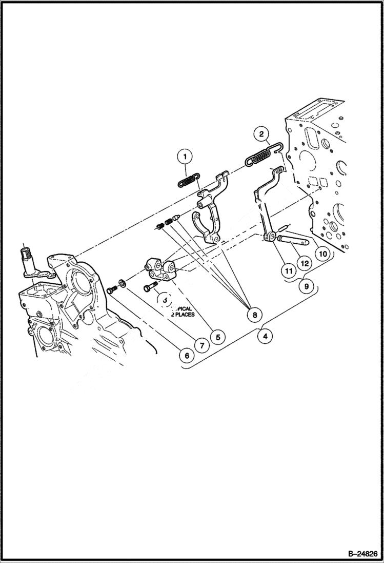 Схема запчастей Bobcat 2200 - GOVERNOR COMPONENTS Diesel POWER UNIT