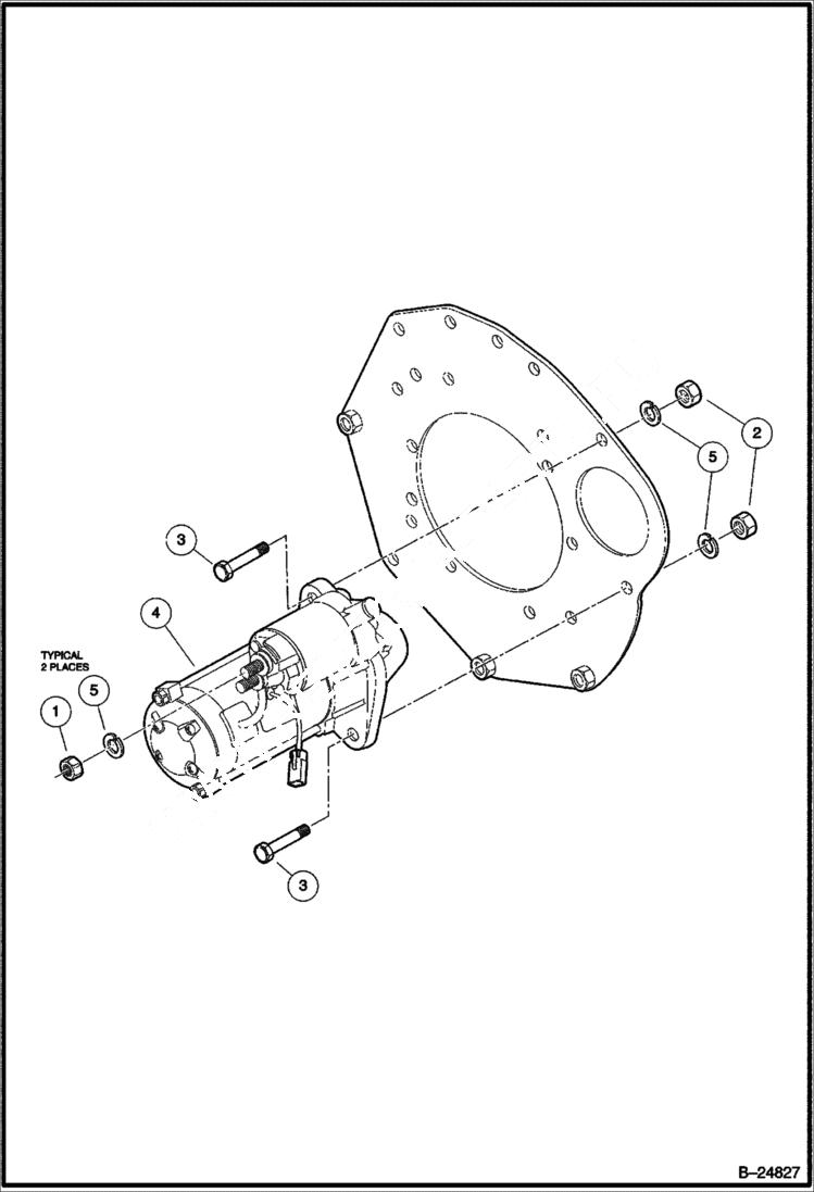 Схема запчастей Bobcat 2200 - STARTER (Diesel) ELECTRICAL SYSTEM