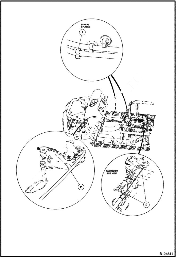 Схема запчастей Bobcat 2200 - ACCELERATOR CABLE Diesel POWER UNIT