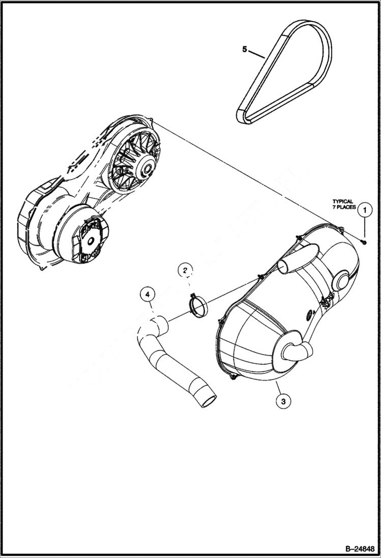 Схема запчастей Bobcat 2200 - CLUTCH COVER STANDARD DRIVE TRAIN