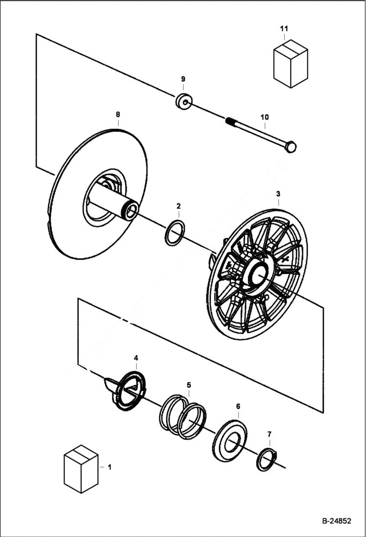 Схема запчастей Bobcat 2300 - DRIVEN CLUTCH DRIVE TRAIN