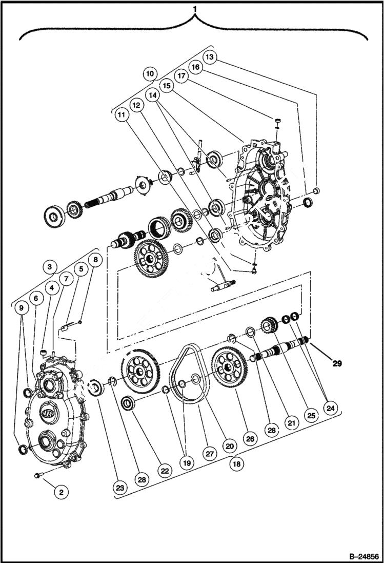 Схема запчастей Bobcat 2200 - TRANSMISSION DRIVE TRAIN