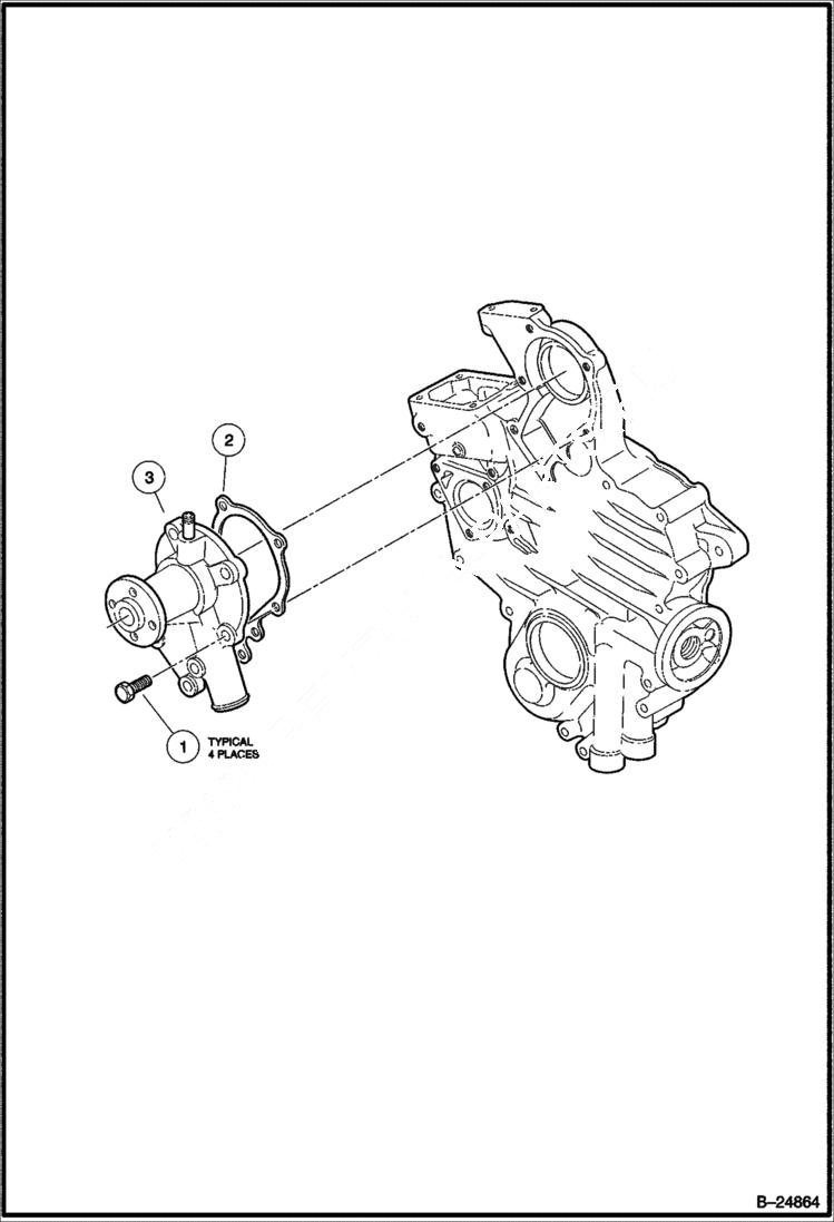 Схема запчастей Bobcat 2200 - WATER PUMP Diesel POWER UNIT