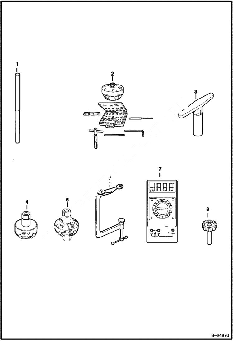 Схема запчастей Bobcat 2200 - MAINTENANCE & SERVICE TOOLS MAINTENANCE ITEMS