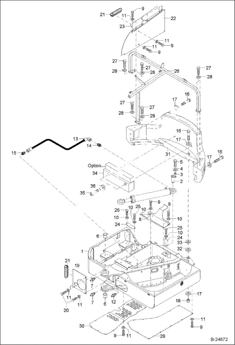 Схема запчастей Bobcat 442 - UPPER CARRIAGE 5289 11265 & Below MAIN FRAME