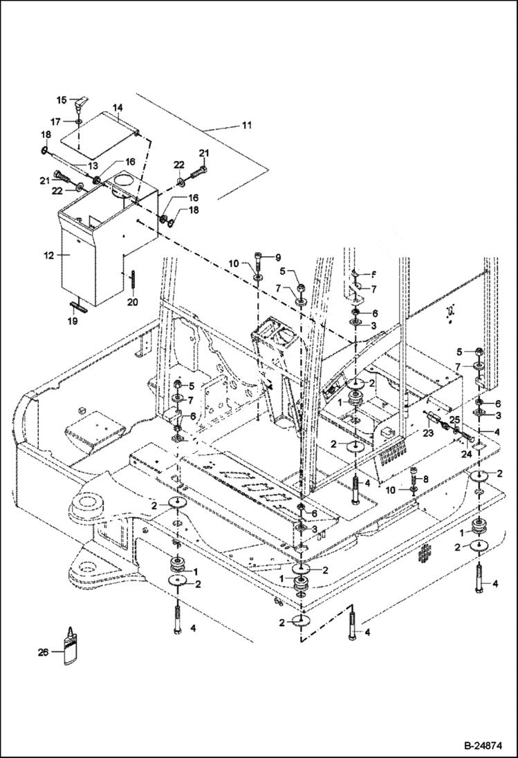 Схема запчастей Bobcat 442 - CAB MOUNTING MAIN FRAME