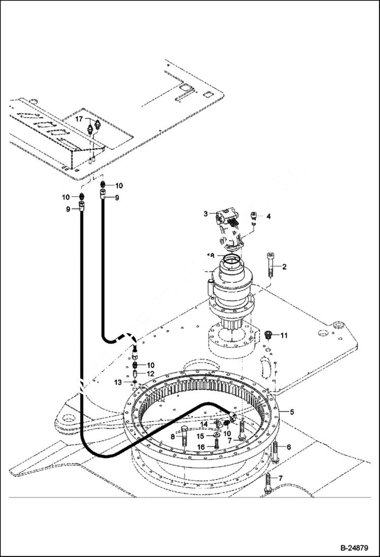 Схема запчастей Bobcat 442 - SLEW EQUIPMENT MAIN FRAME