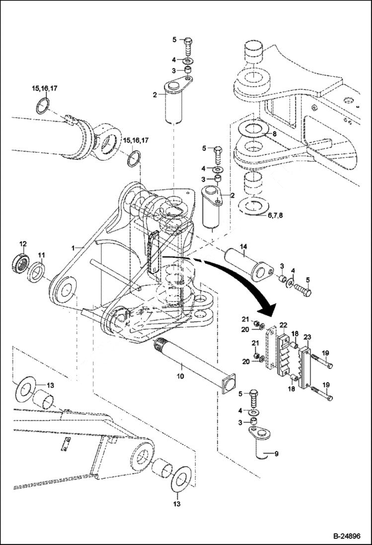 Схема запчастей Bobcat 442 - BOOM Mono WORK EQUIPMENT