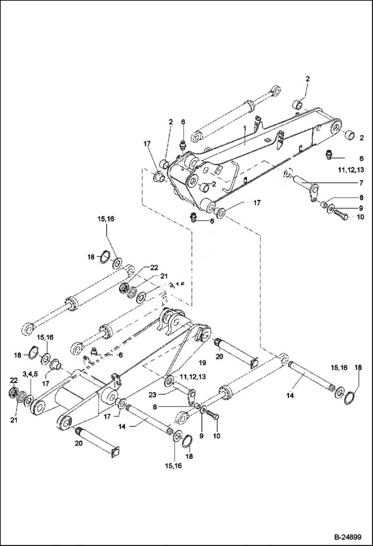 Схема запчастей Bobcat 442 - BOOM Circular WORK EQUIPMENT