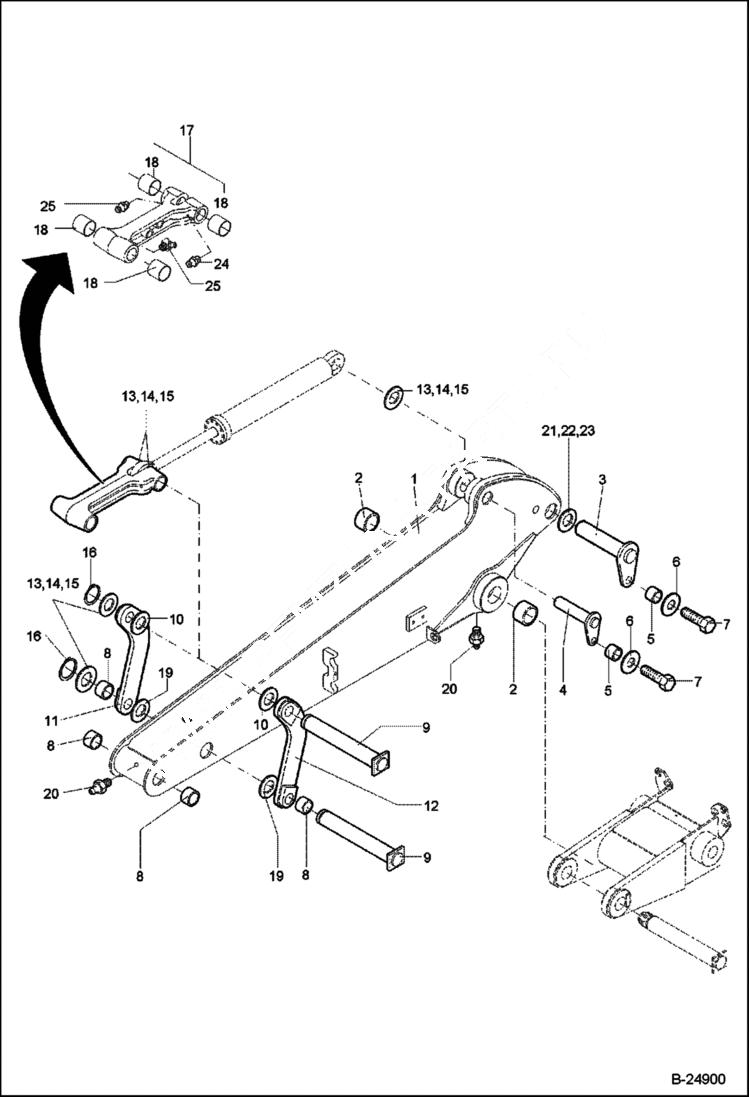 Схема запчастей Bobcat 442 - DIPPER ARM Circular HYDRAULIC SYSTEM