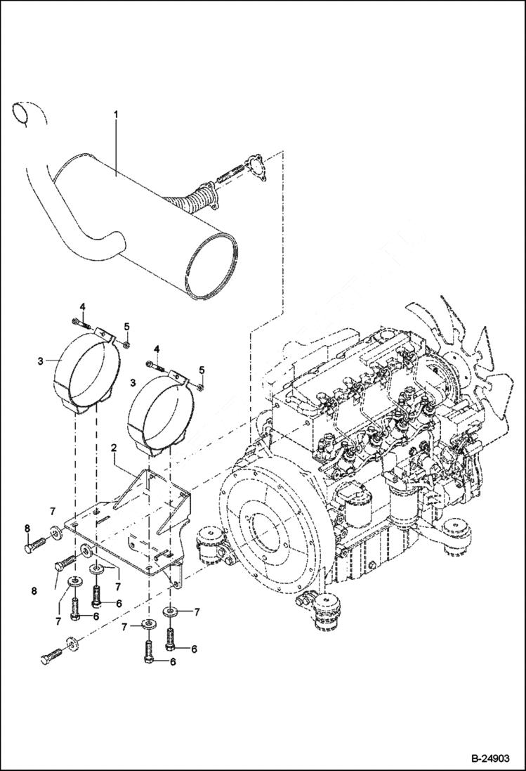 Схема запчастей Bobcat 442 - EXHAUST 5289 11335 & Below POWER UNIT