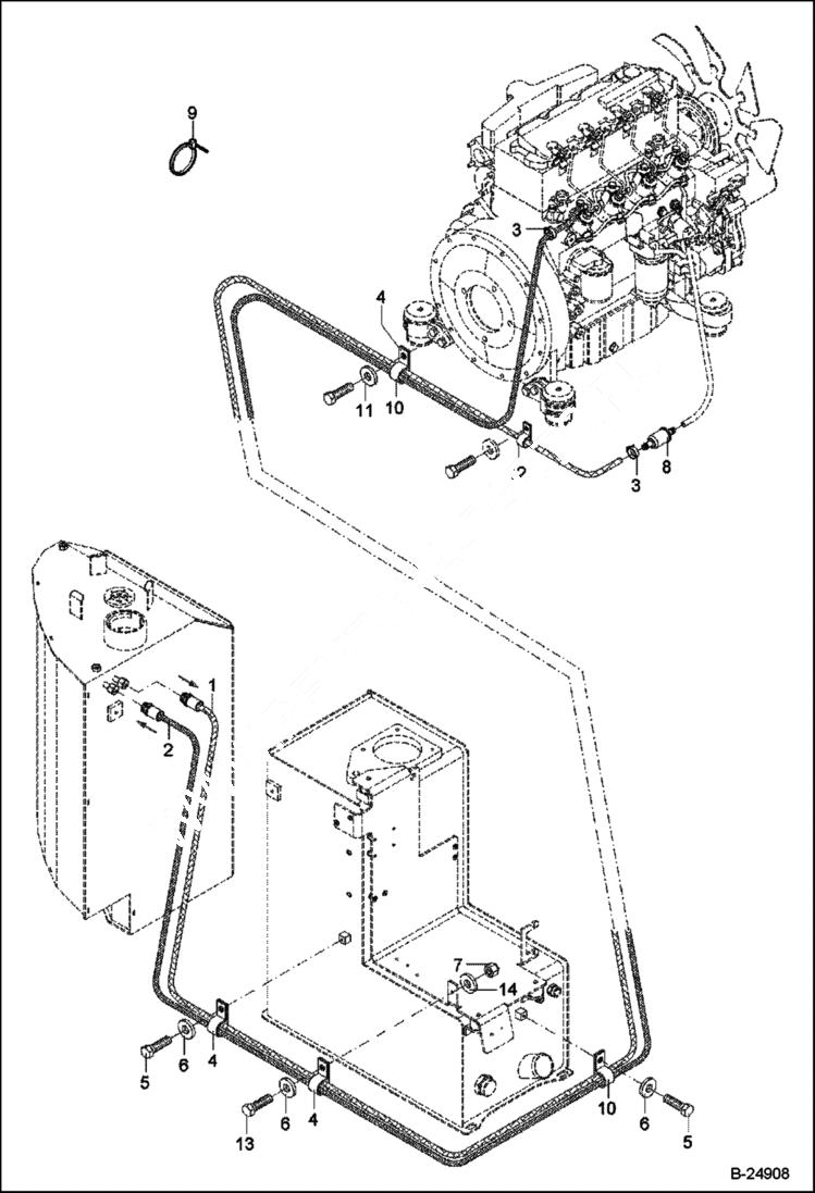 Схема запчастей Bobcat 442 - FUEL SUPPLY POWER UNIT