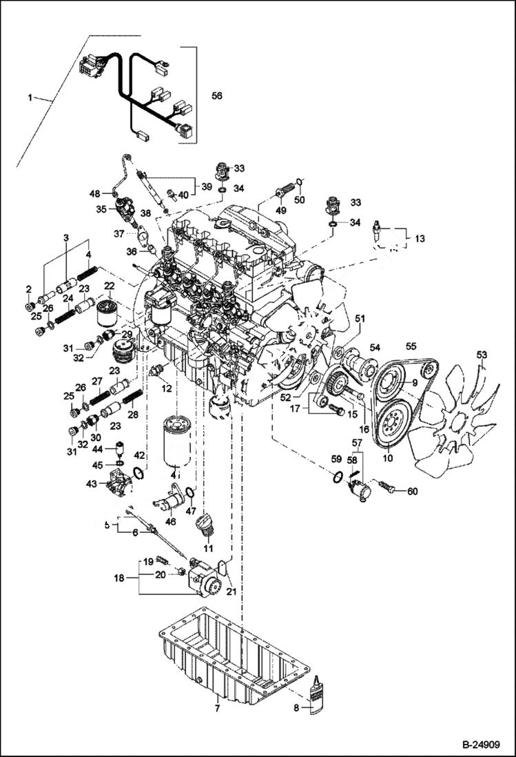 Схема запчастей Bobcat 442 - ENGINE PARTS 5289 11313 & Below POWER UNIT