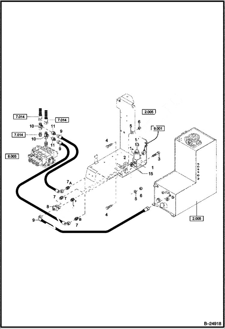 Схема запчастей Bobcat 442 - HYDRAULIC INSTALLATION Dozer Blade Float Position HYDRAULIC SYSTEM