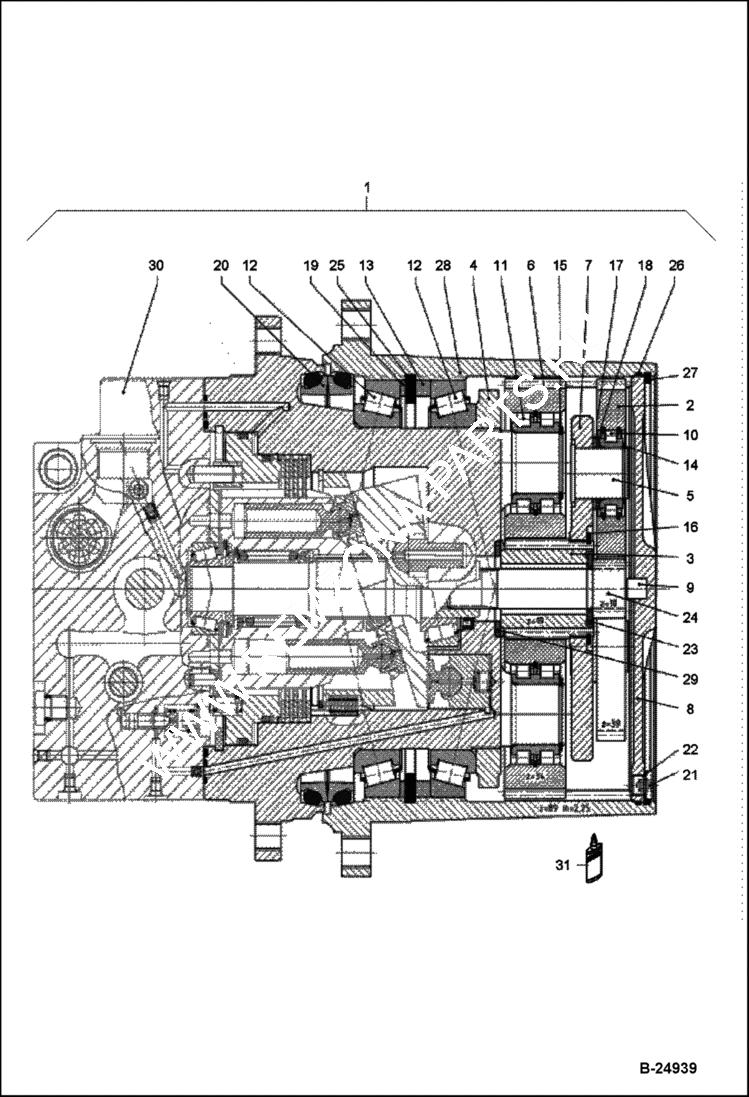 Схема запчастей Bobcat 442 - TRAVEL DRIVE HYDRAULIC SYSTEM