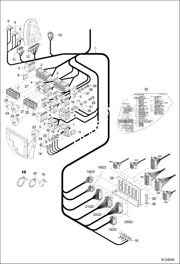 Схема запчастей Bobcat 442 - ELECTRIC INSTALLATION Fuse & Relay Panel 5289 11379 & Below ELECTRICAL SYSTEM