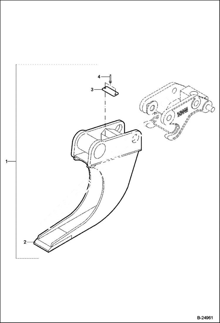 Схема запчастей Bobcat 442 - BUCKET Cable Ditch ACCESSORIES & OPTIONS