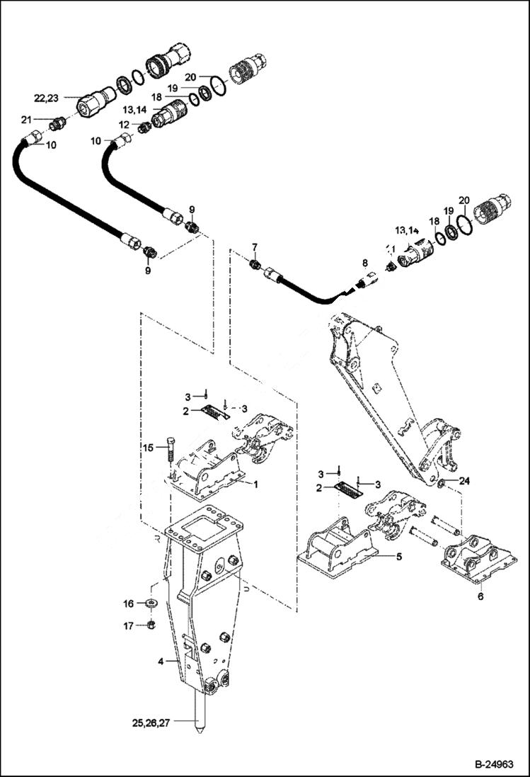 Схема запчастей Bobcat 442 - HYDRAULIC HAMMER With Hydraulic Installation ACCESSORIES & OPTIONS